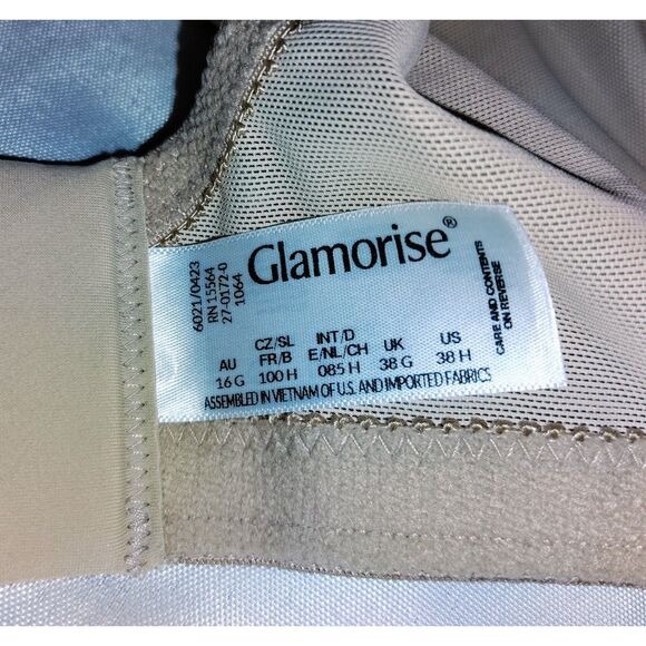 Glamorise Magic Lift Natural Shape Support Bra Size 38H Plus Size Lingerie - Picture 7 of 7